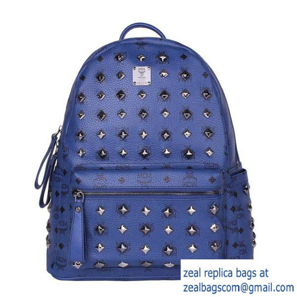 High Quality Replica Hot Sale MCM Stark Studded Medium Backpack MC2089 Royal - Click Image to Close